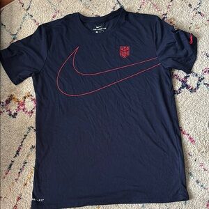 Nike Blue and Red Short Sleeve Tee